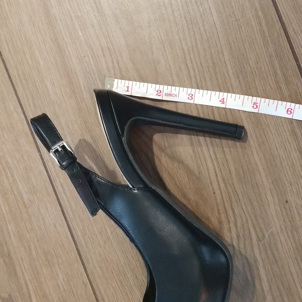 Leather slingback peep toe - Picture 4 of 4